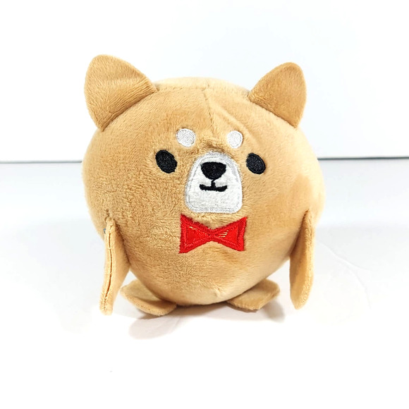 Rilakkuma Duck Outfit Round Yellow Brown Plush w/ Shiba Inu Bow Tie Plush SET - Picture 8 of 10